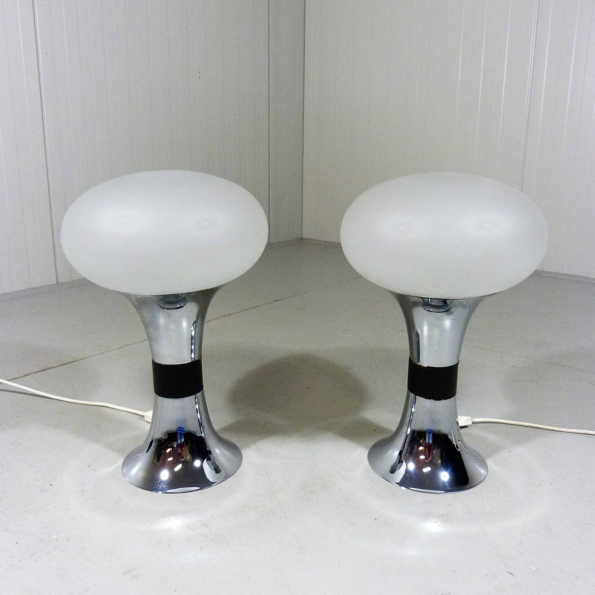 Set of 2 large Space Age table lamps 1960's
