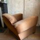 Vintage club armchair in brown fabrics to restore