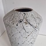 Painted Terracotta Vase with Graphic Pattern