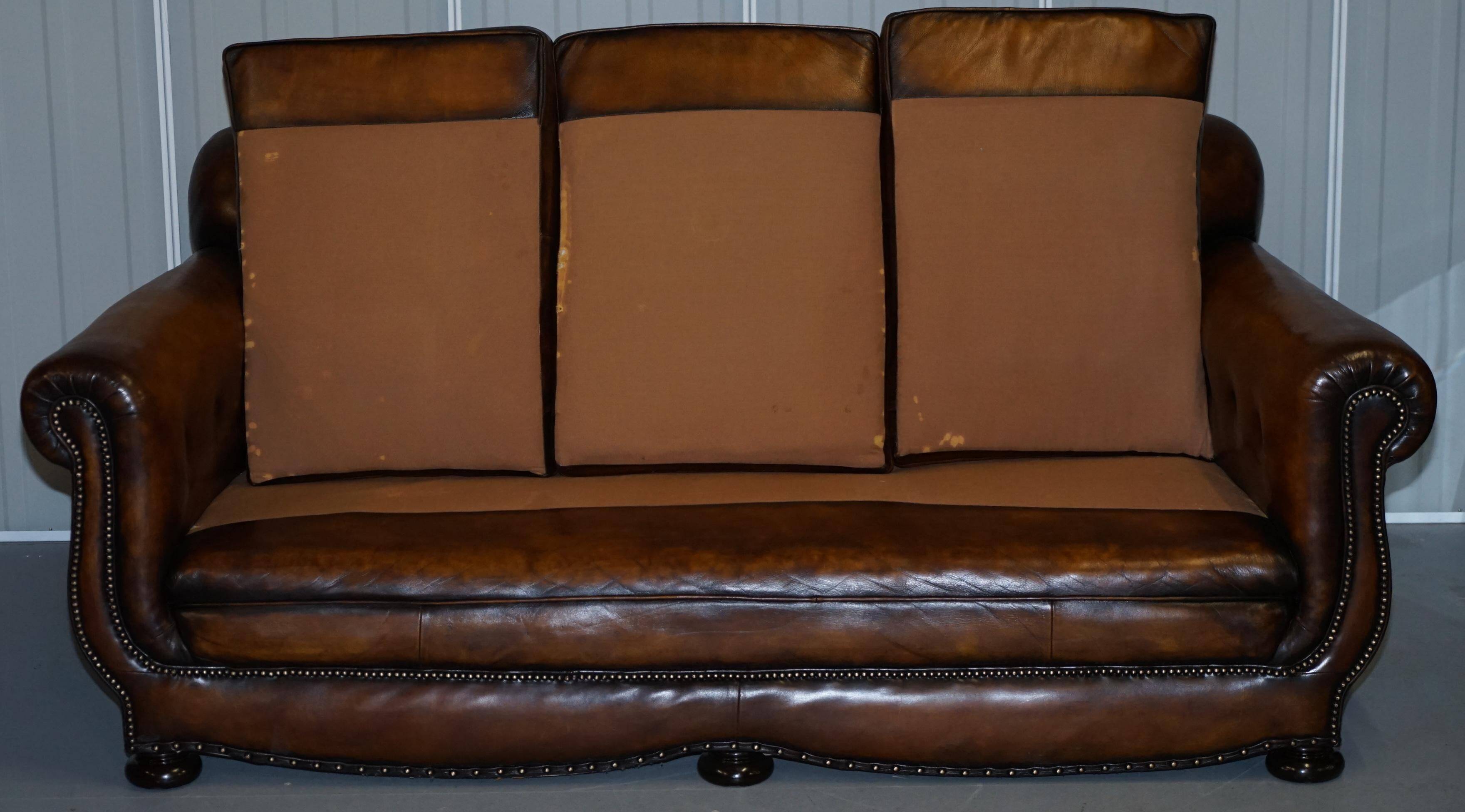 Restored vintage leather sofa from a gentleman's Victorian club.