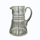 Ancienne carafe  pichet en verre soufflé  décor de feuilles ciselées 1940