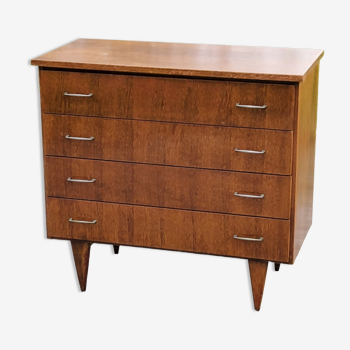 Vintage chest of drawers from the 50s/60s in oak 4 drawers feet bobbin