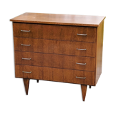 Vintage chest of drawers from the 50s/60s in oak 4 drawers feet bobbin