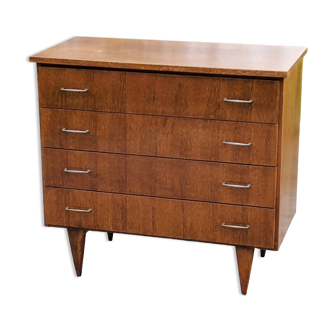 Vintage chest of drawers from the 50s/60s in oak 4 drawers feet bobbin