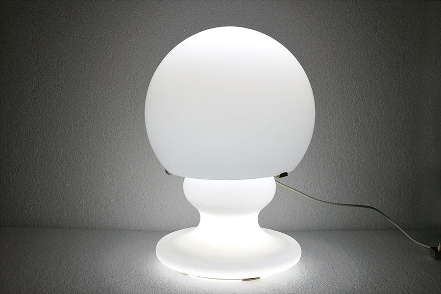 Large Opaline Blown Glass Lamp, 1970s