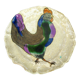 Ceramic plate with rooster decoration