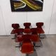 Set of 6 mid-century modern Pagholz chairs, moulded plywood seats, steel base, 1960s