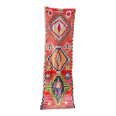 Berber carpet Boucherouite corridor colorful red and multicolored