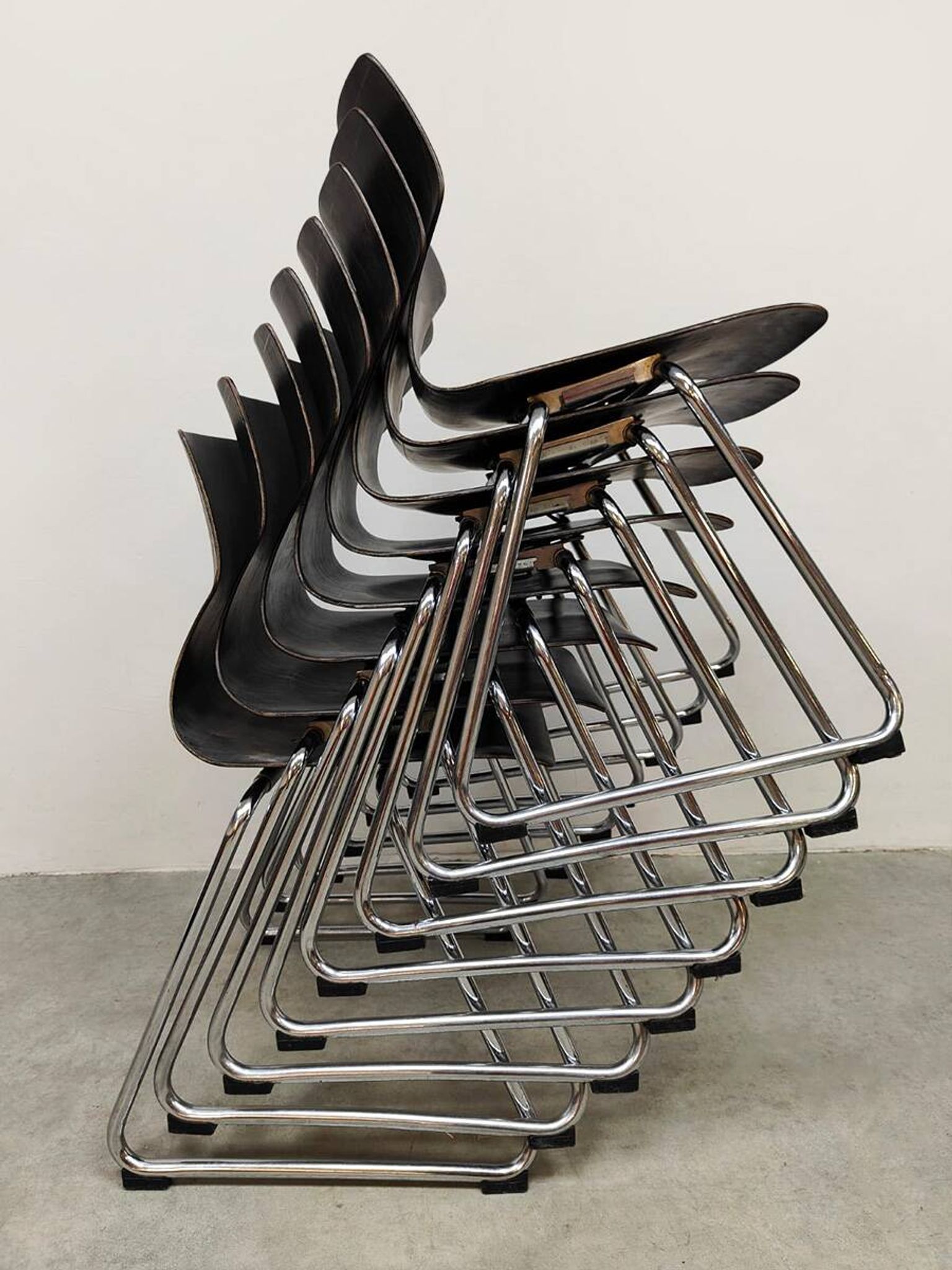 Chaises empilables vintage Pagwood Flötotto 1960