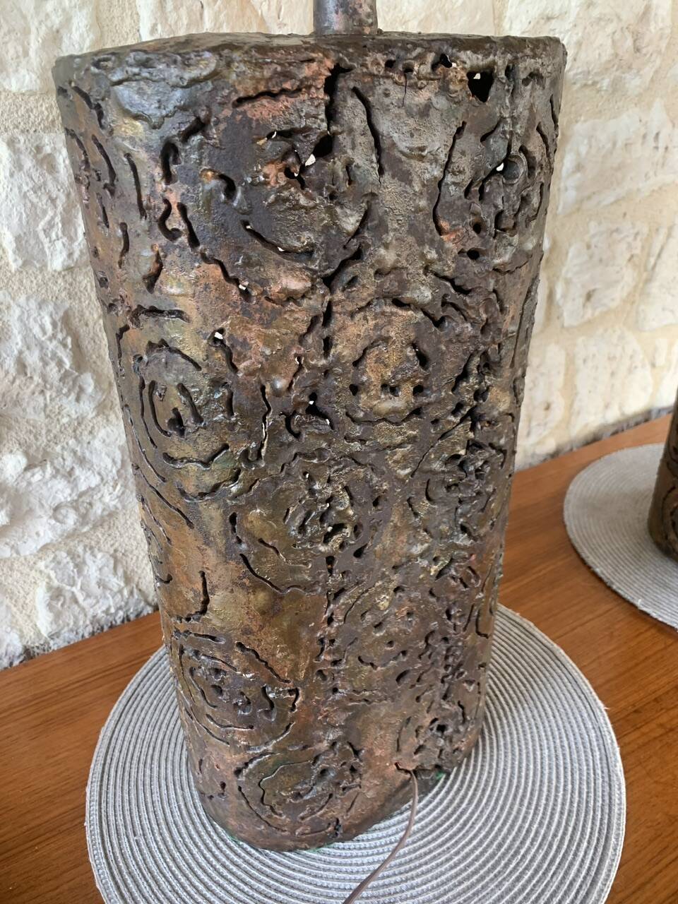 Pair of Brutalist table lamps by Irv Bramberg, 1960s