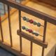Folding wooden baby park on wheels, vintage park