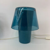 Set of 2 vintage table lamps Ikea Gavik mushroom blue glass