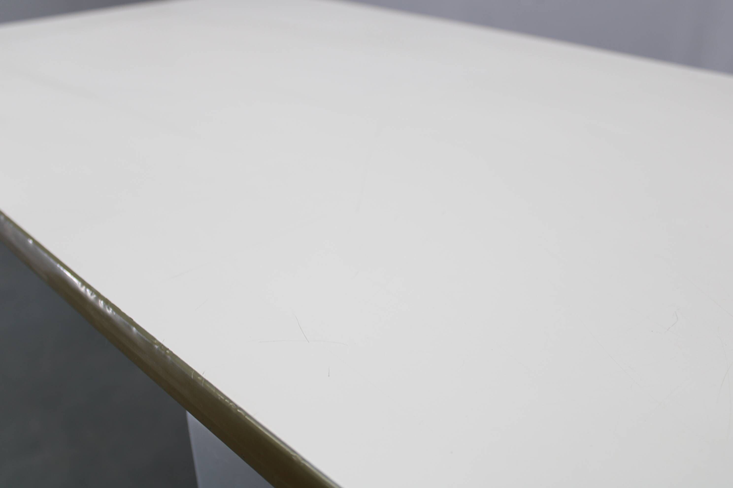 1950s Italian industrial metal and umakart desk — mid-century modern workstation