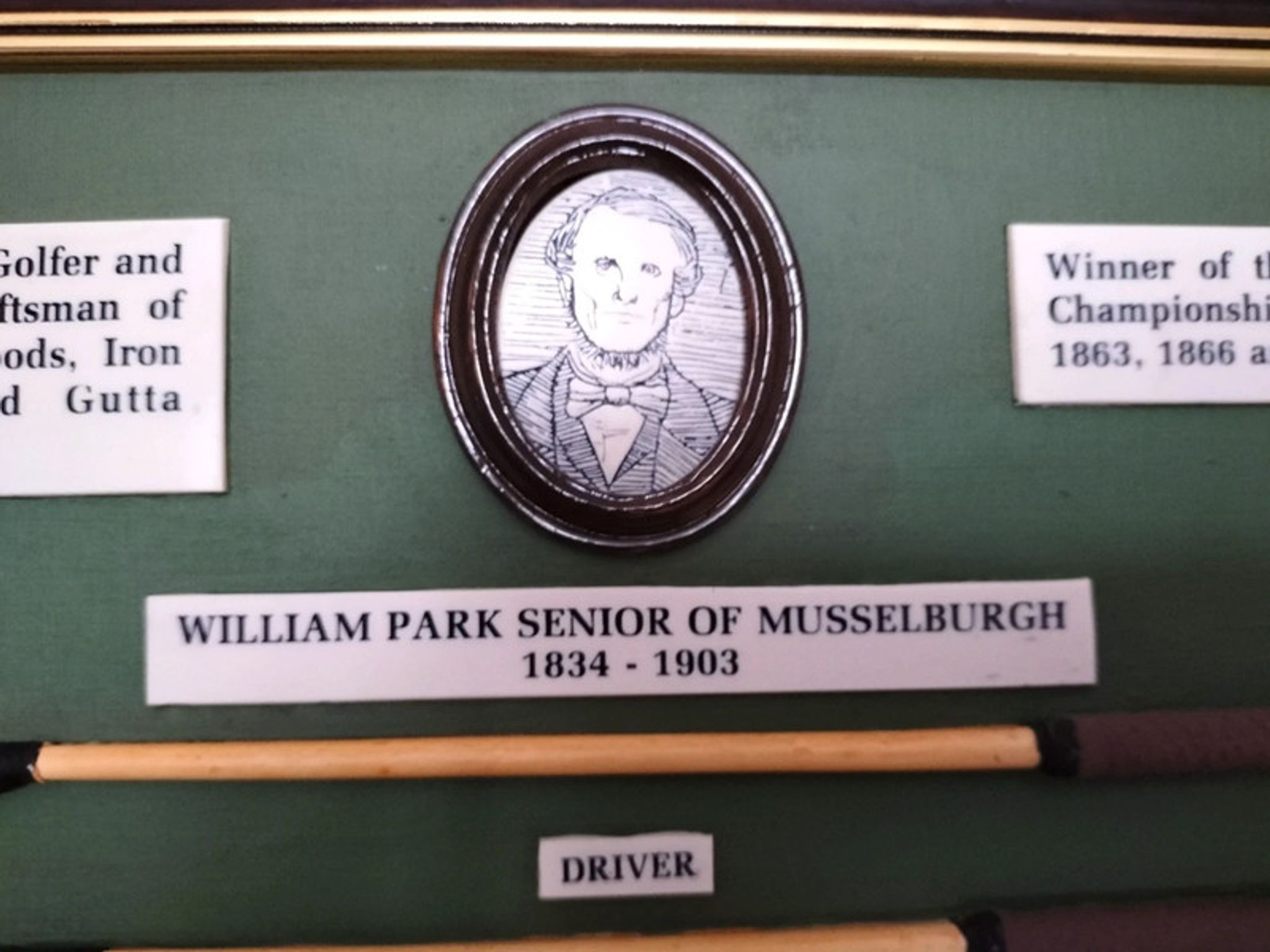Vintage frame collection golf william park senior of musselburgh 1834- 1903