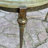 Bronze coffee table with marble top