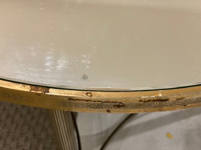 Round coffee table vintage mirror