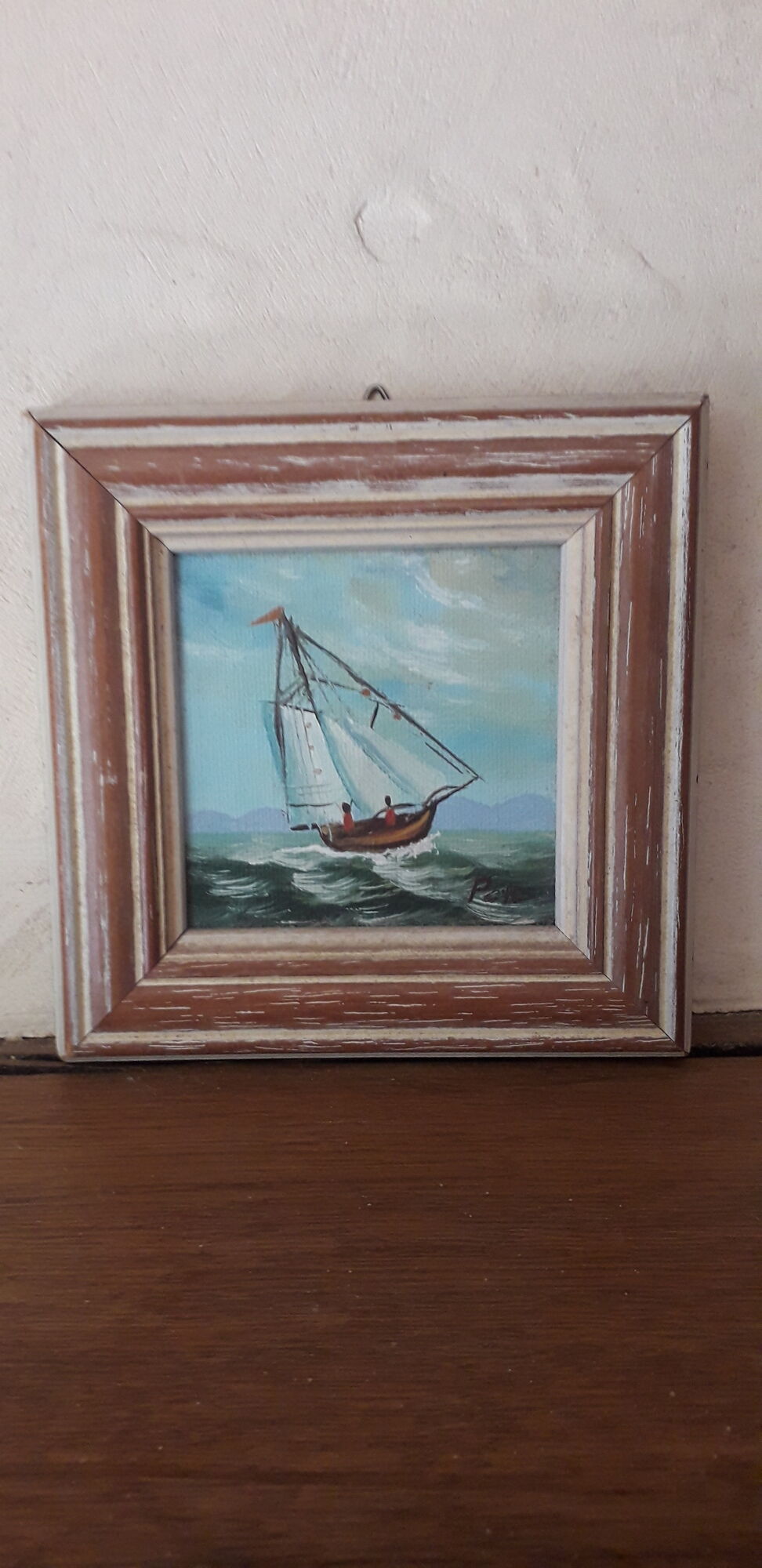 Signed painting: oil painting depicting a sailboat