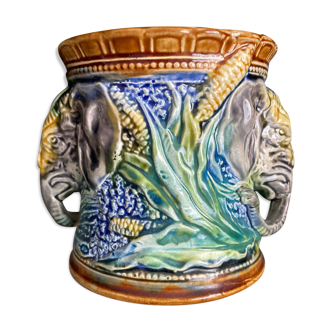 Pot en barbotine XIXème siècle