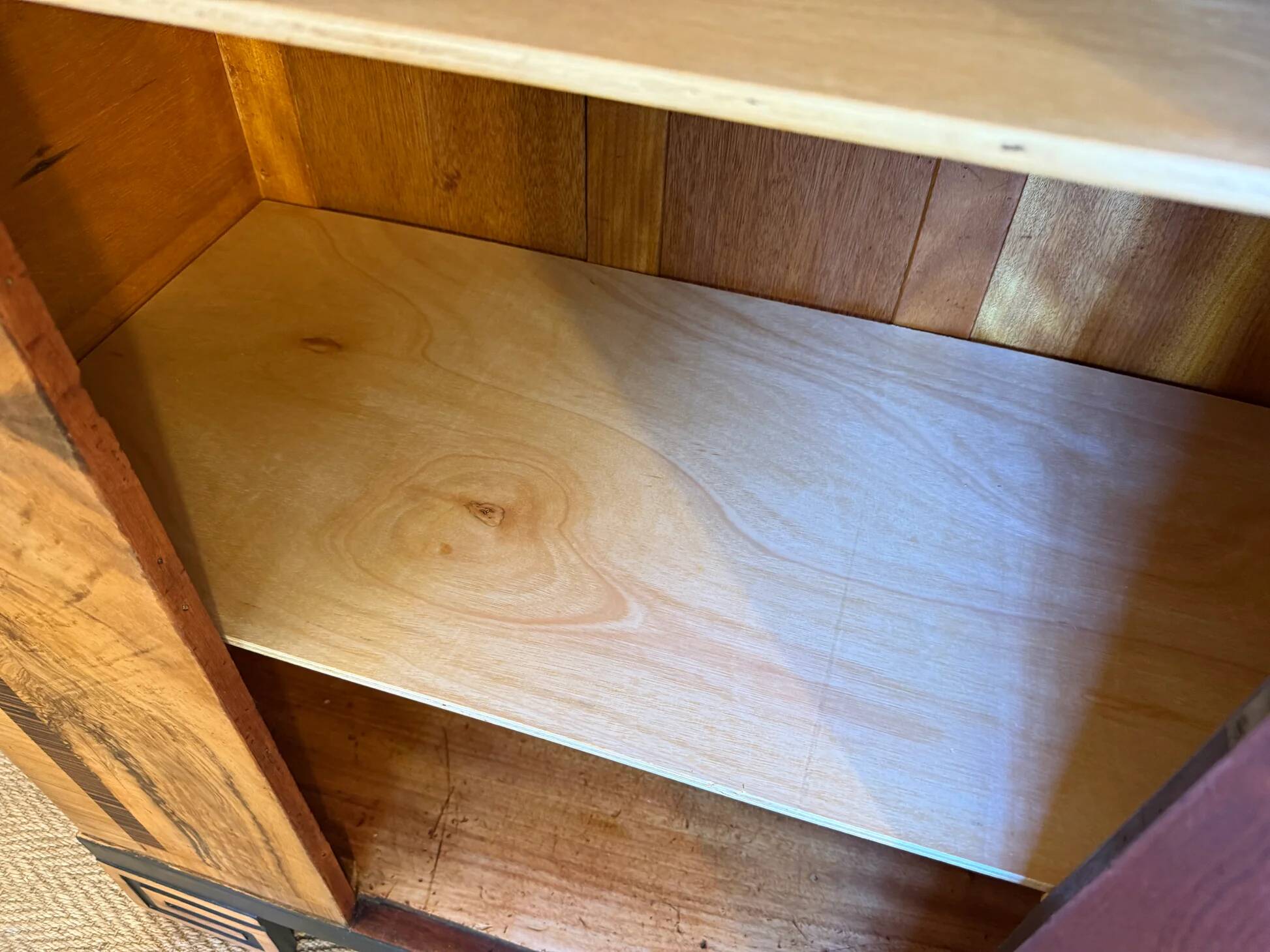 Vintage art deco storage furniture (dresser, wardrobe) in burr walnut