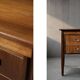 Bureau vintage scandinave moderne en teck des années 1960 avec tiroirs.