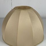 Midcentury bamboo and brass large mushroom table lamp by Leola, 1960s