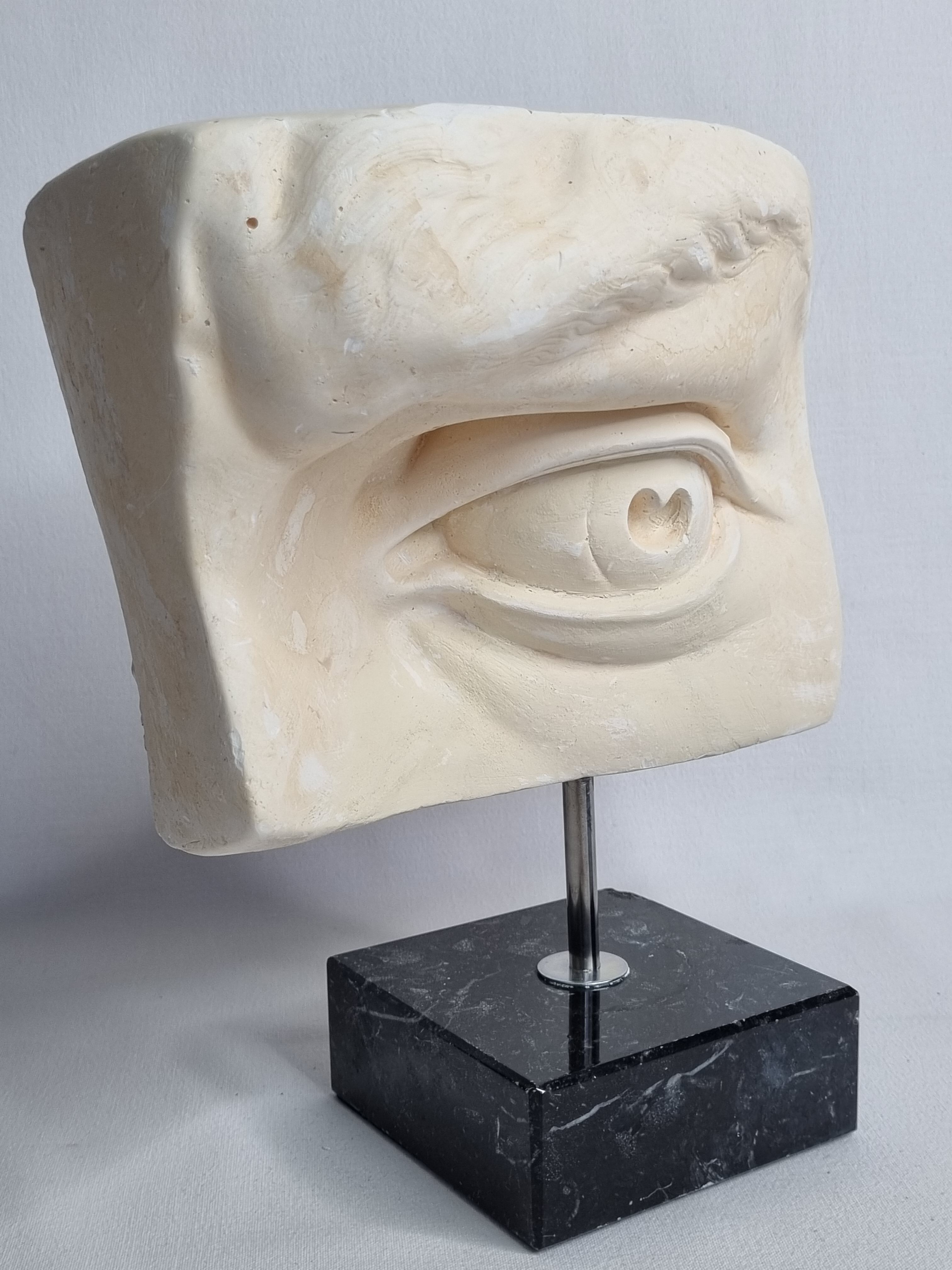 Eye of Michelangelo's "David", vintage cast after Brucciani, on base, 27 cm