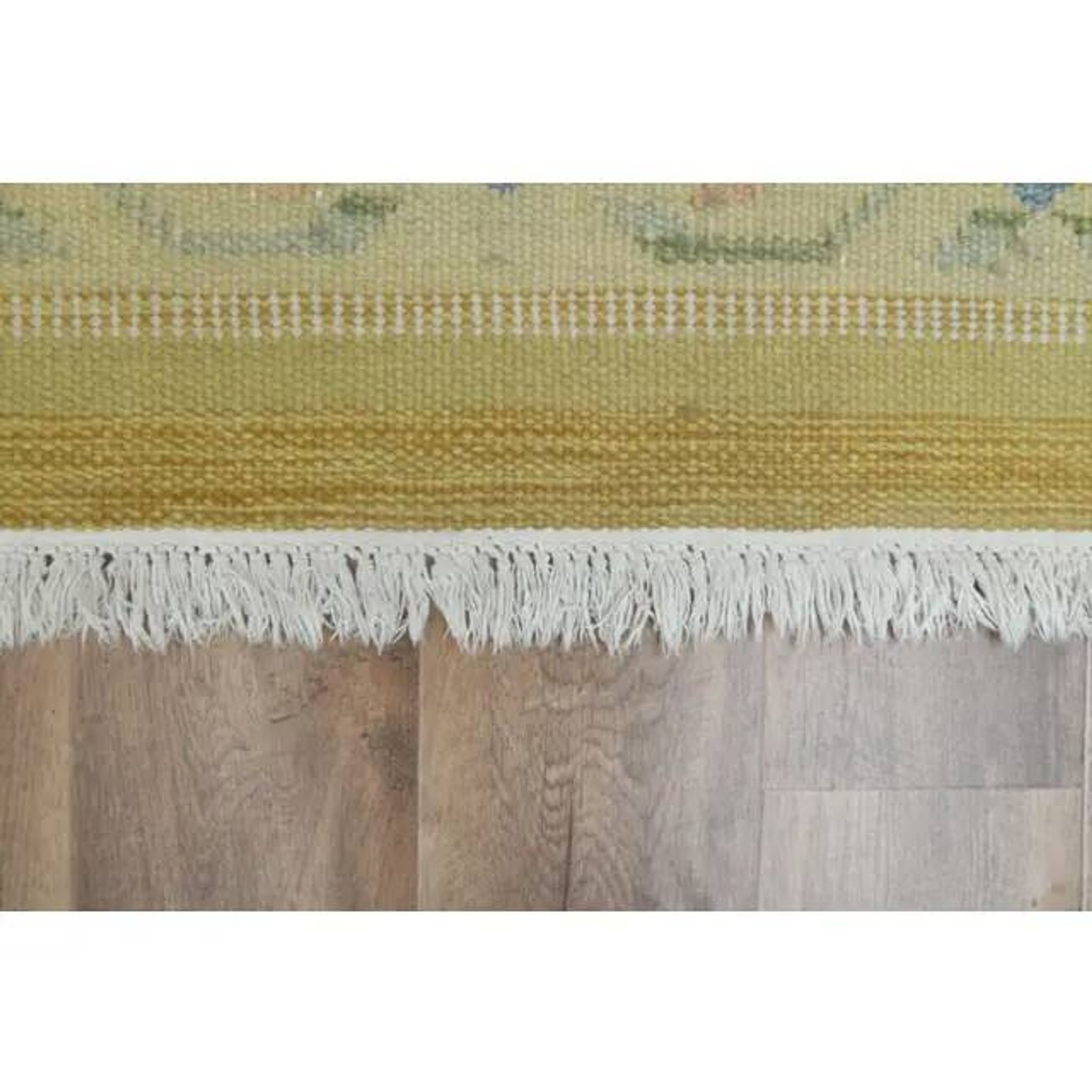1970s Vintage Turkish Handmade Wool Cotton Green Kilim Rug 117x170