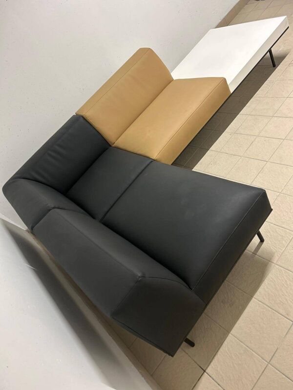 Canapé d’angle modulable inclass tetris en cuir – design haut de gamme