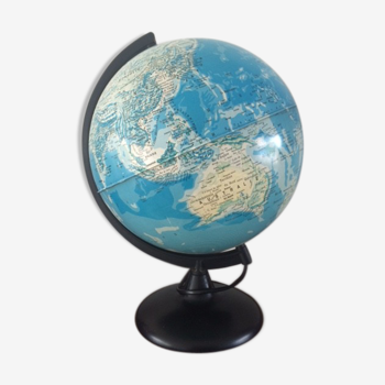 Globe terrestre lumineux mappemonde bleue