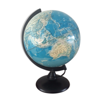 Globe terrestre lumineux mappemonde bleue