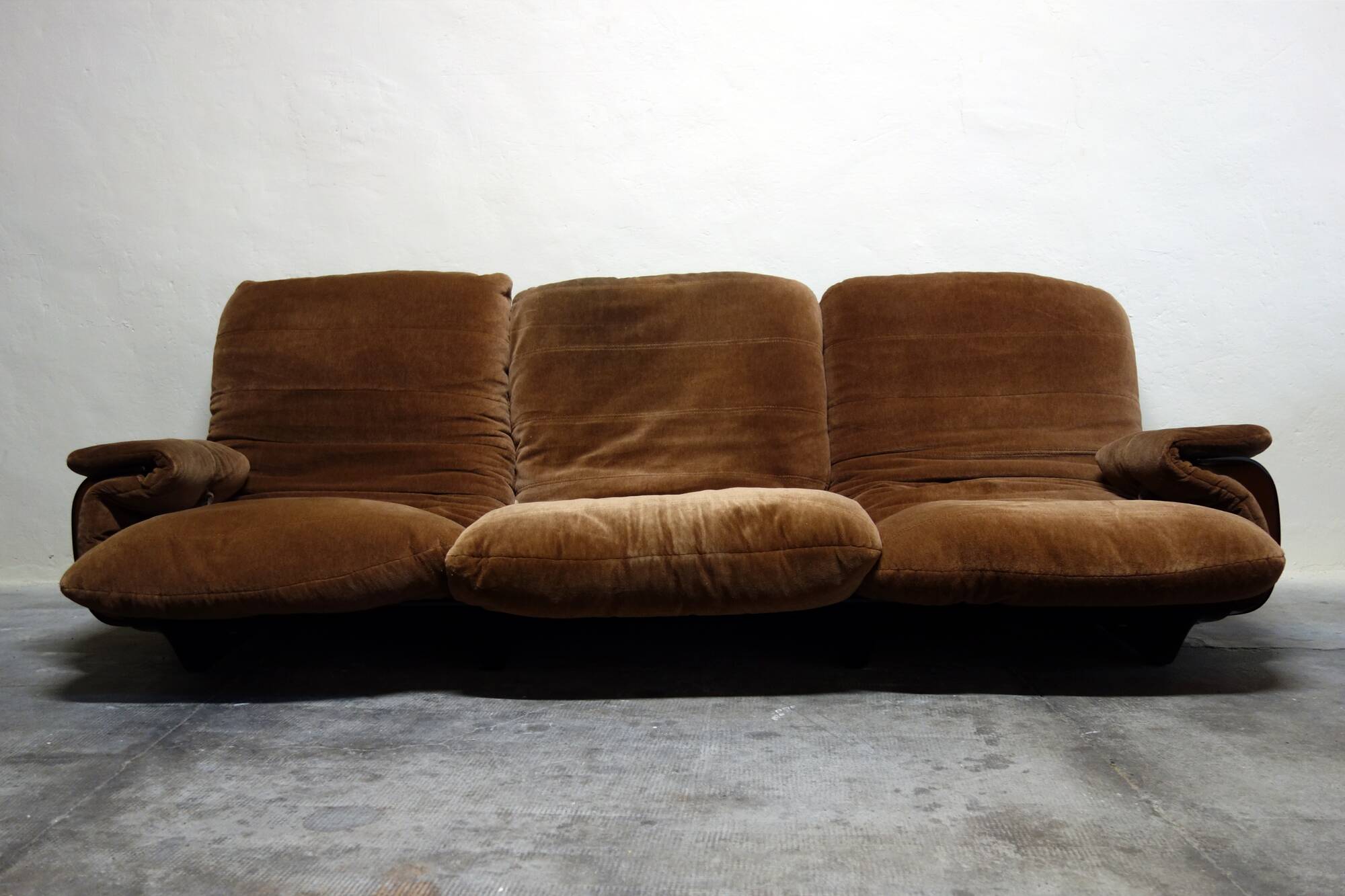 3-seater marsala model sofa by Michel Ducaroy for Ligne Roset, 1970s.