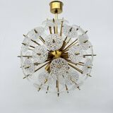 Val Saint Lambert crystal sputnik gold chandelier , 1960’s