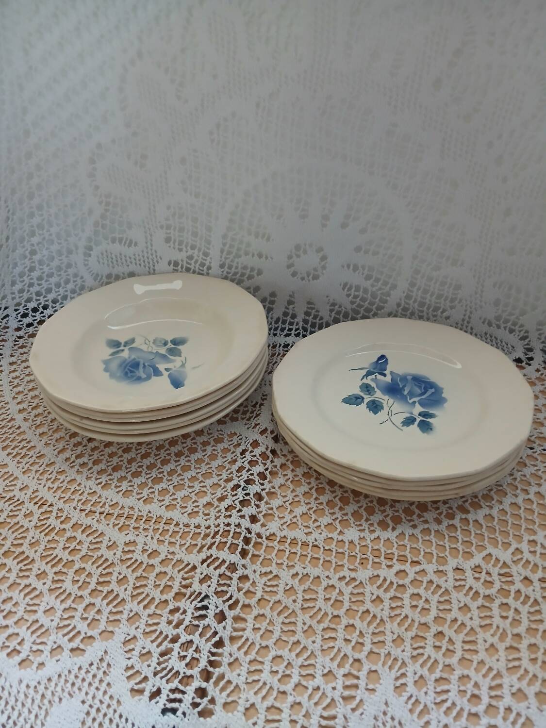 11 old Digoin and Sarreguemines plates