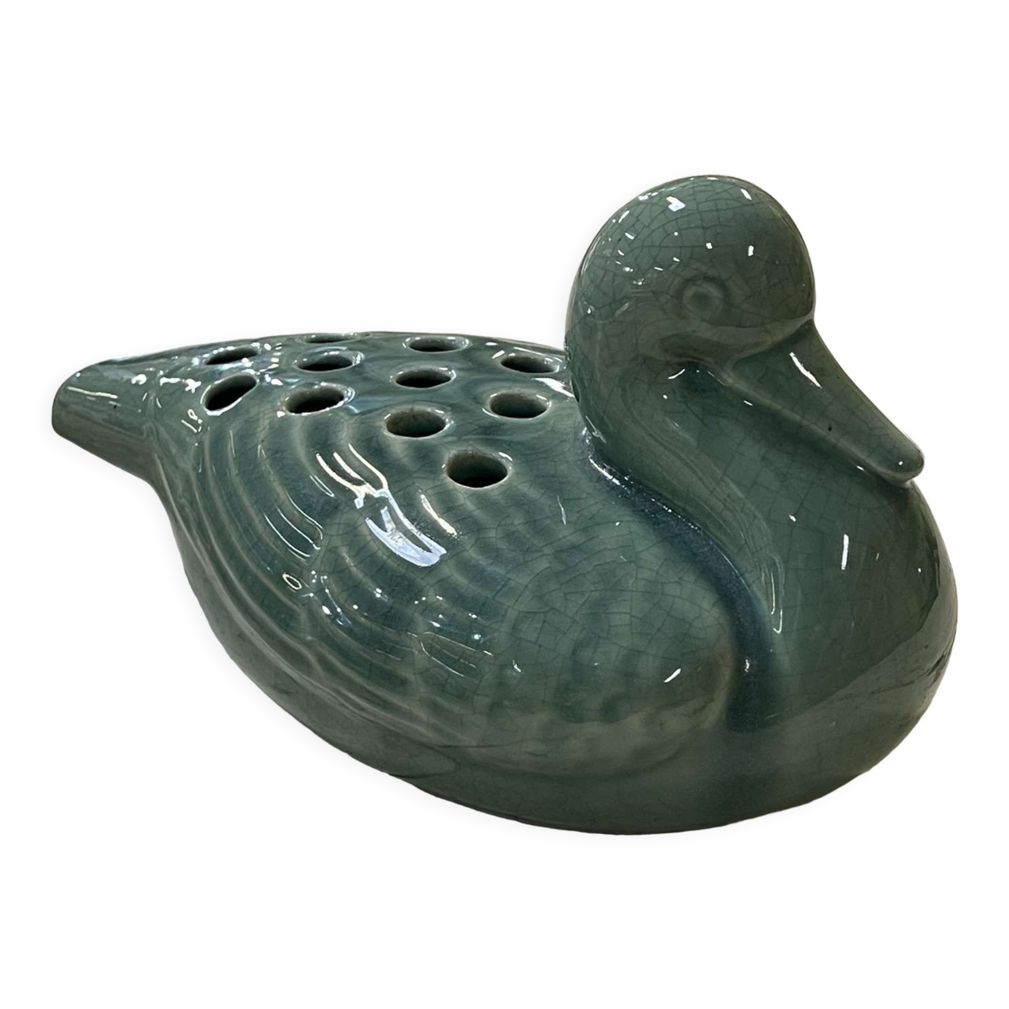 pique flower by ceramist pol chambost (1906-1983) representing a duck