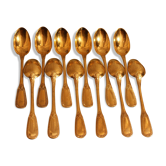 Set de 12 petites cuillères à moka style Empire Argent Vermeil poinçon Minerve