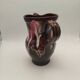 Pichet Vallauris vintage glazed ceramic with red drip design from the 1960s.