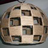 Checkered jute wire lampshade for suspension