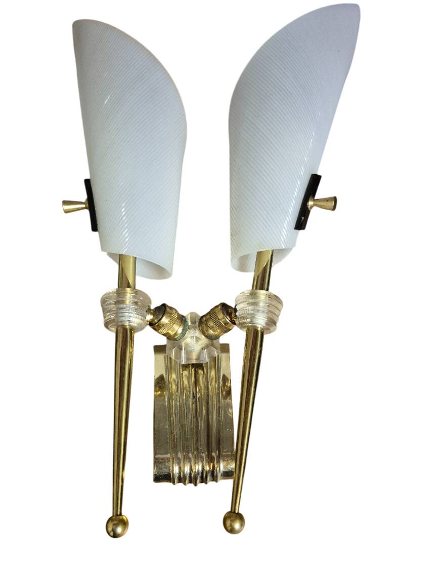 Vintage 1950s butterfly wall light pairs by Arlus.