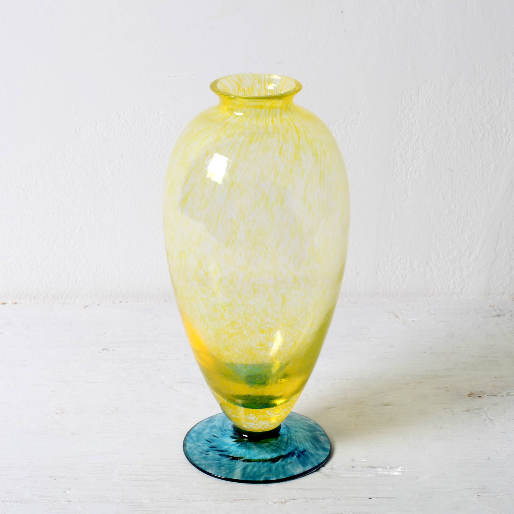 Vintage Swedish Colorful Hand Blown Glass Vase / Lars Sestervik/ Sweden