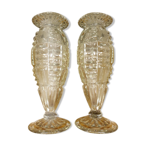 Paire de vases verre