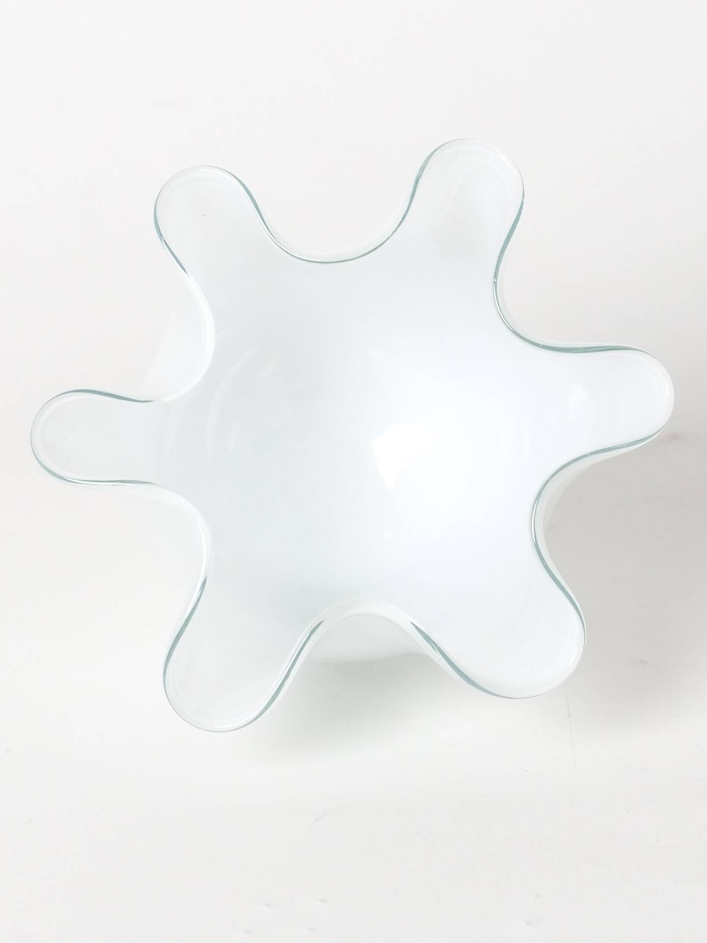 small handkerchief vase in white opaline