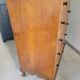 Commode anglaise haute 5 tiroirs marqueterie en ronce