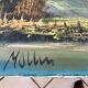 Oil painting on canvas landscape vintage mountains signed mollin