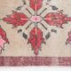 4x8 Star Pattern Burgundy Turkish Vintage Rug, 140x237Cm