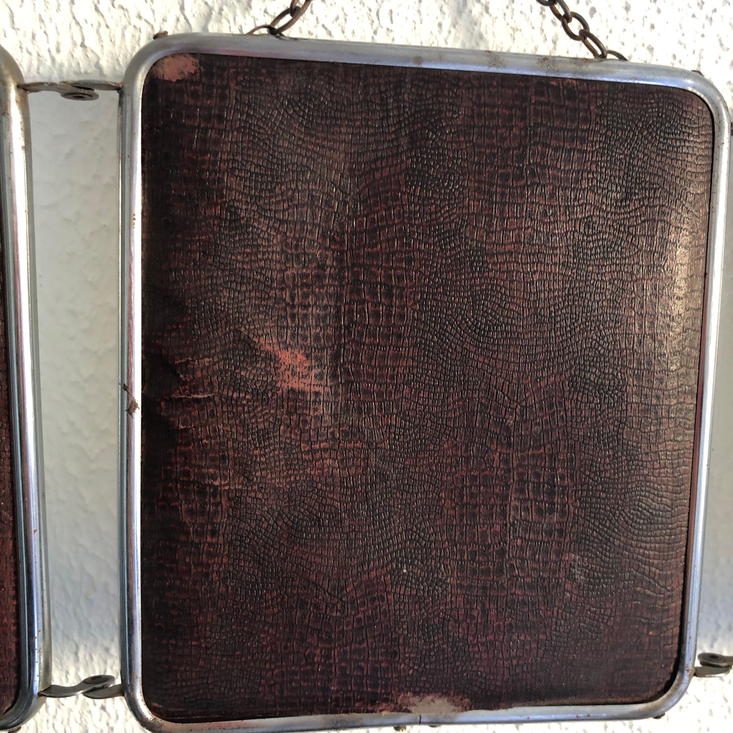 Vintage barber triptych mirror 1950 - 20 x 57 cm