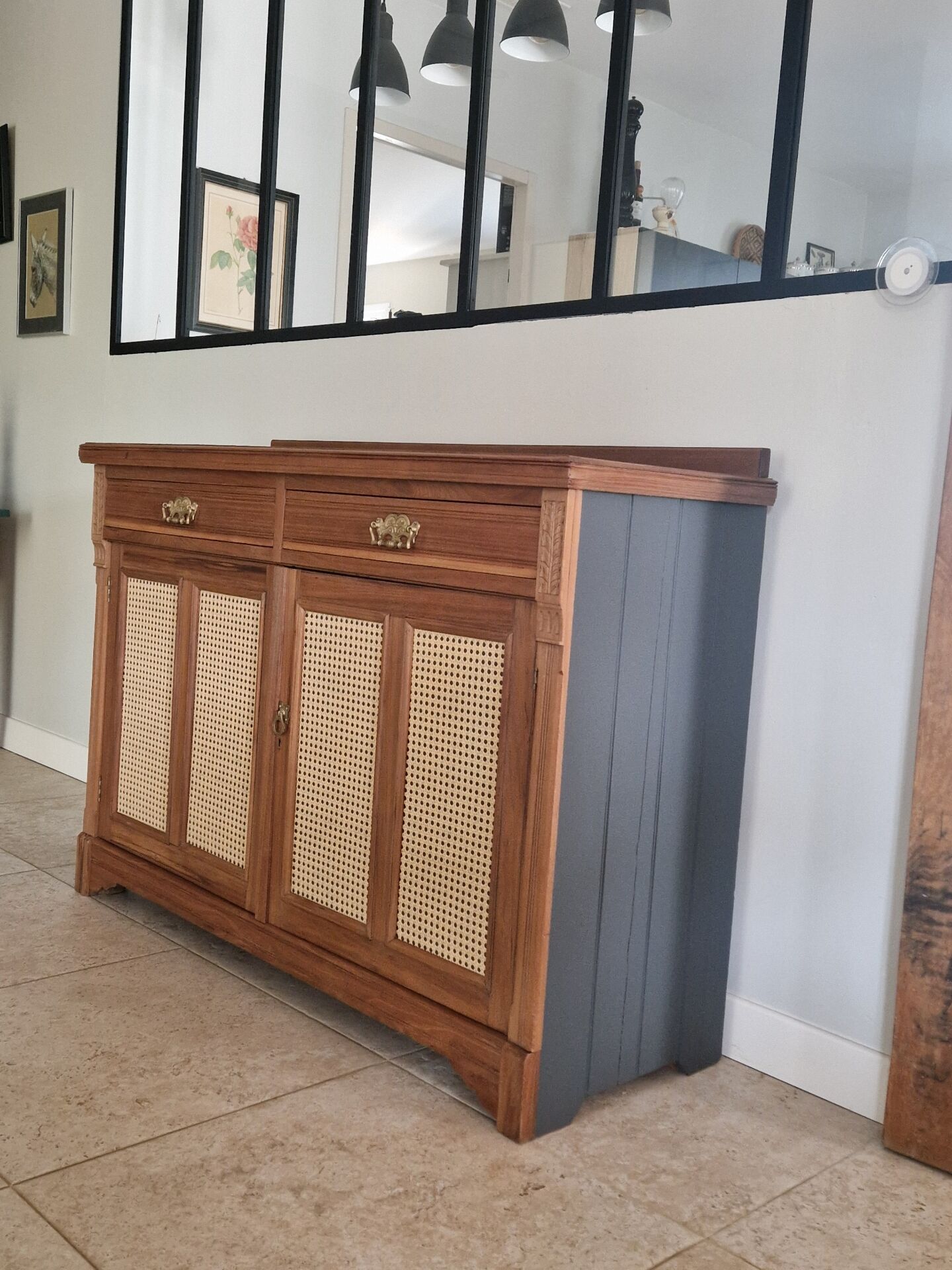 Buffet portes en cannage