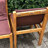 Ensemble de 6 chaises de salle à manger en pin sièges en toile