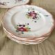 6 Plates and Dish with painted flowers Manufacture de Longchamp Model Monaco 1960s