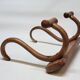 Double Bistro Coat Rack Curved Wooden Hanger Early 20th Century