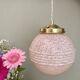 Vintage art deco globe pendant light in pink Clichy glass